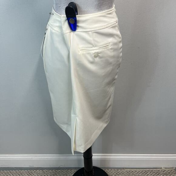 Worthington Works Skirt size 12 Ivory Cream Straight Knee Stretch Career Suit - Picture 6 of 7